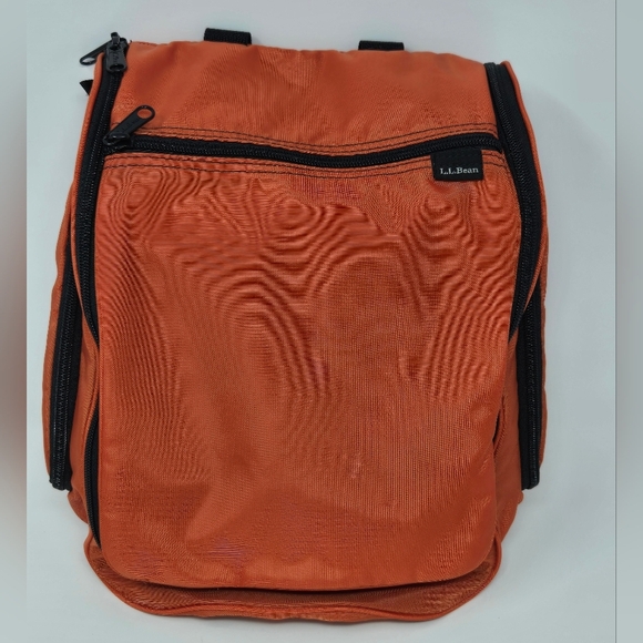 L.L.BEAN TRAVEL LOT 2 TOILETRY KITS BLACK POUCH CASE ORANGE HANGING BAG UNISEX - Picture 3 of 16